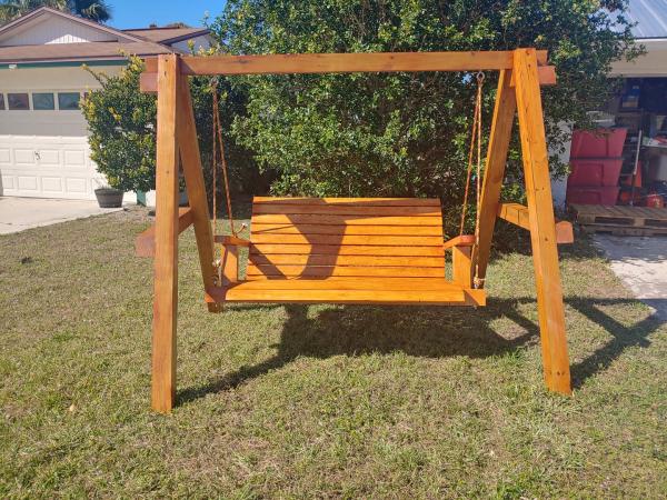 Porch Swing with A frame - 4 foot seat picture