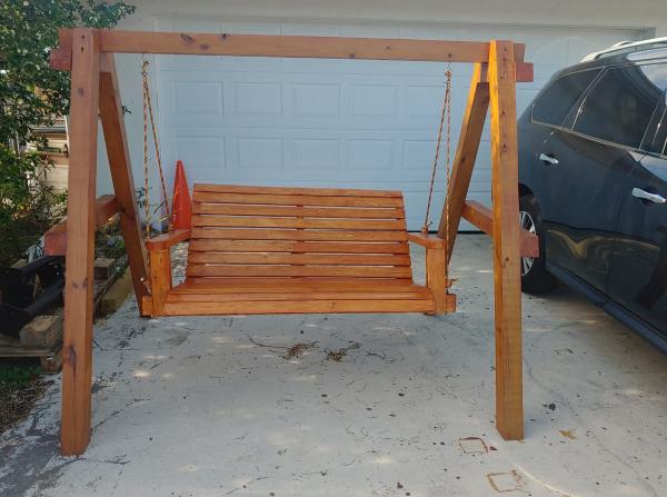 Porch Swing with A frame - 4 foot seat picture