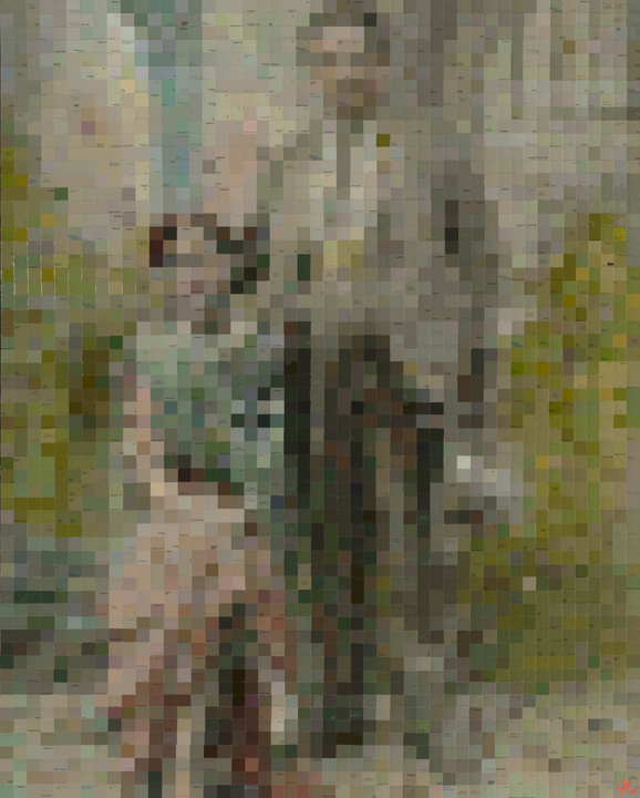 Hand-embellished mounted reproductions on panel - large picture