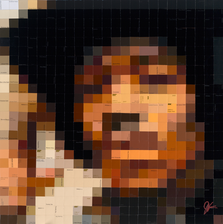 Hand-embellished mounted reproductions on panel - large picture