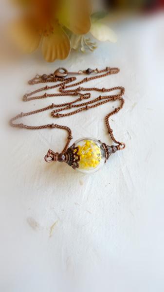 Yellow terrarium necklace