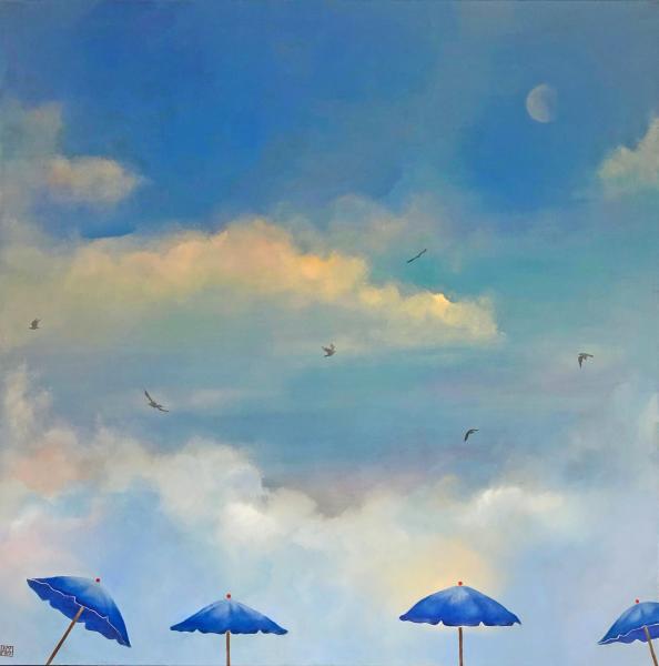 Moonbrellas, framed