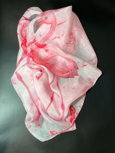 “Flamingo Twins” Silk Scarf picture