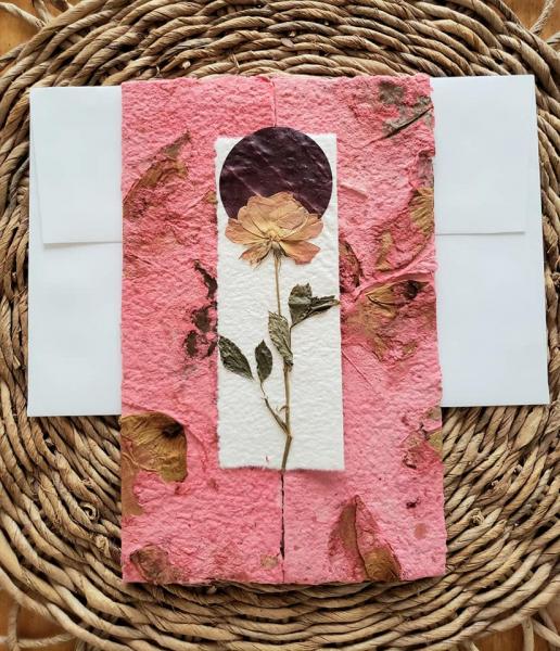 Rose Petal Handmade Paper Greeting Card