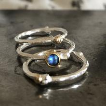 Moonstone Twig Ring Stacker Set  - Silver & Gold Moonstone Twig Ring Stacker Set  - Silver & Gold Moonstone Twig Ring Stacker Set  - Silver & Gold Mo picture