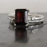 Garnet Twig Ring Set