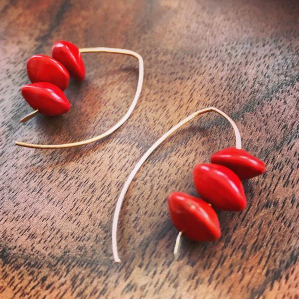 Lucky Red Seed Earrings