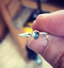 Moonstone Twig Ring Set with Gold Bezel picture