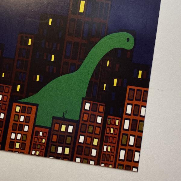 Dinosaurs in the City Postcard picture