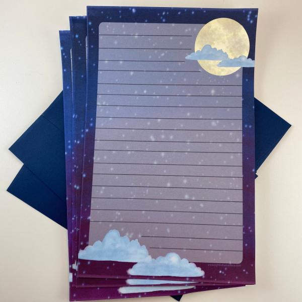 Moon and Clouds Stationery Set