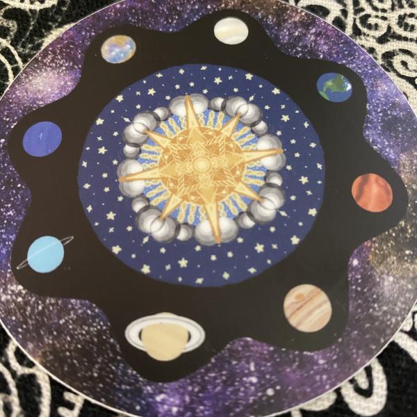 Solar System Mandala Vinyl Sticker picture