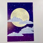 Moon and Clouds Postcard