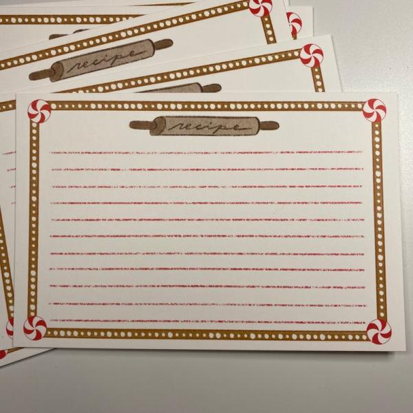 Peppermint and Gingerbread Recipe Cards picture