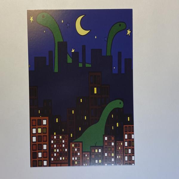 Dinosaurs in the City Postcard picture