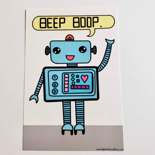 "Beep Boop" Cute Robot Postcard picture