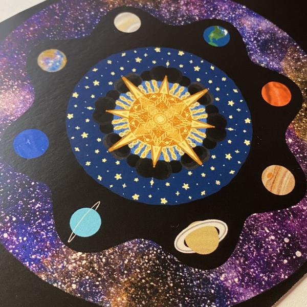 BIG Solar System Mandala Postcard picture