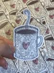 Dictionary Coffee/Tea Vinyl Sticker