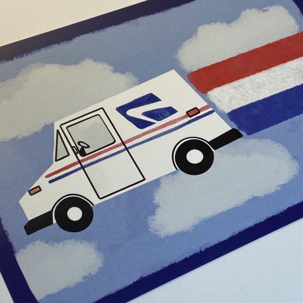 Flying Mail Truck Postcard picture