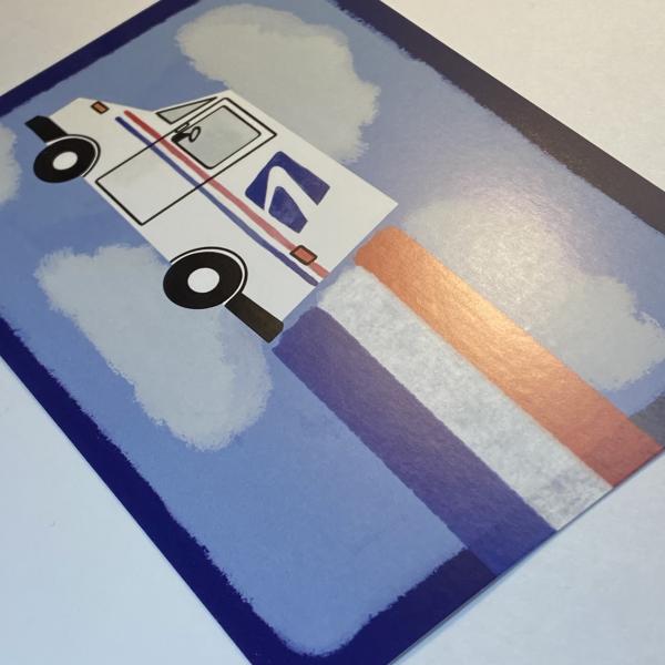 Flying Mail Truck Postcard picture