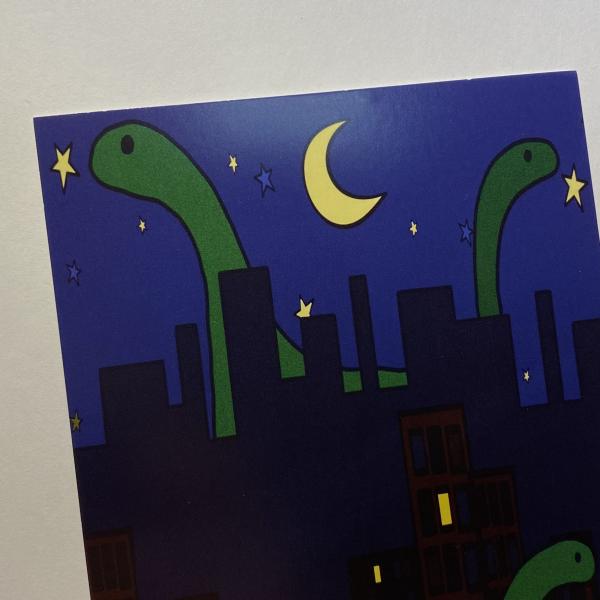 Dinosaurs in the City Postcard picture