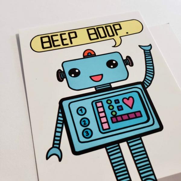 "Beep Boop" Cute Robot Postcard picture