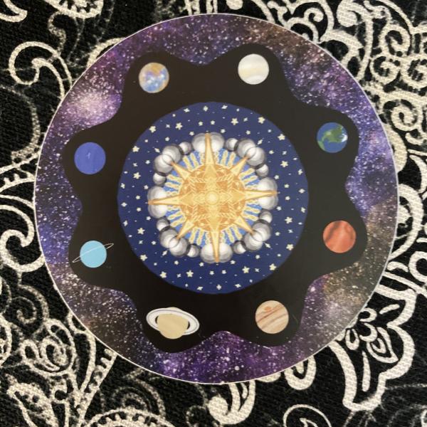 Solar System Mandala Vinyl Sticker picture