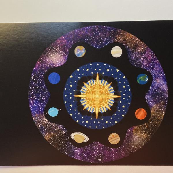 BIG Solar System Mandala Postcard