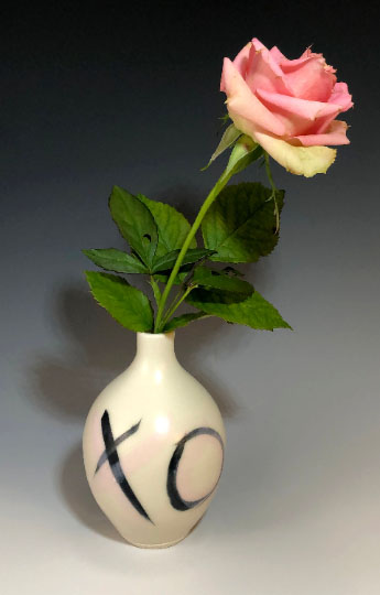 XO White Porcelain Bottle Vase picture