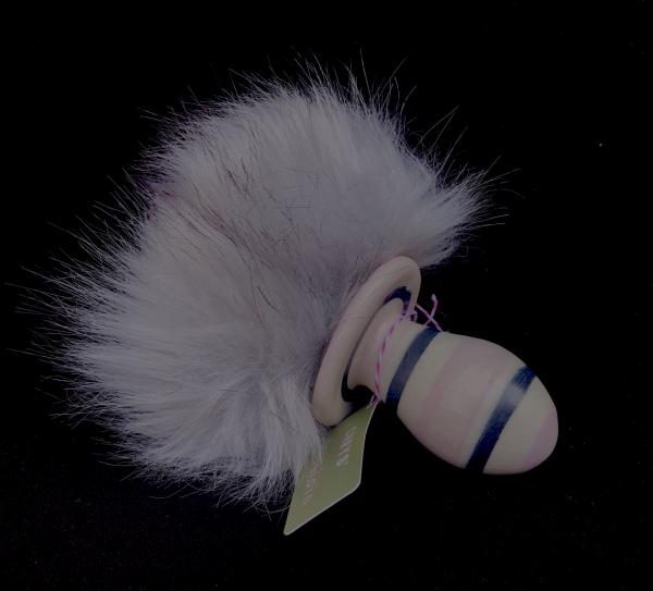 Double Fur Tail Rattle Butt Anal Plug picture