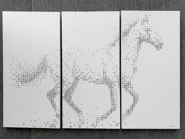 "CHASING THE MOON" (54" X 36" TRIPTYCH)