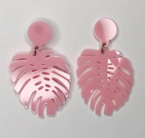 Acrylic Monstera Leaf Earrings picture