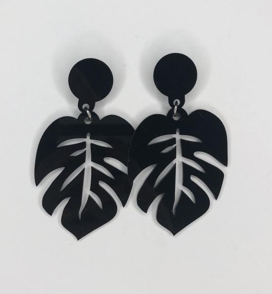 Acrylic Monstera Leaf Earrings picture