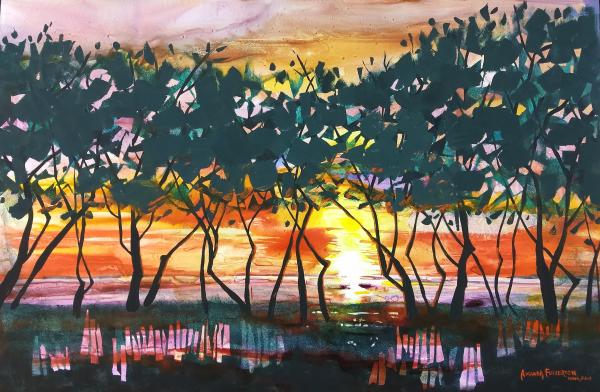 Sunset Through Mangroves