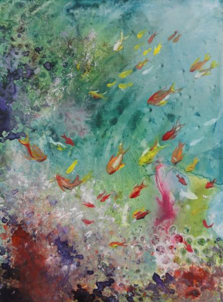 Reef Frenzy -  Digital Reproduction 11 x 14