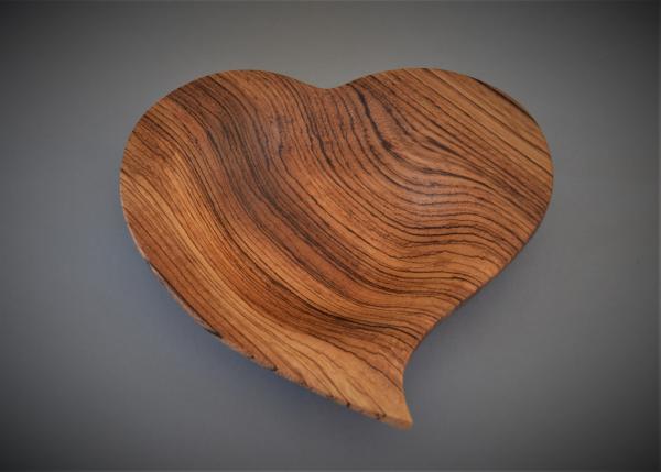 ZEBRAWOOD CURVED HEART BOWL 11.25" B1993