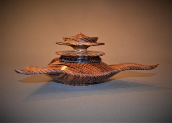 African Zebrawood/Wenge Trillium Wisdom Box. 11" B1844