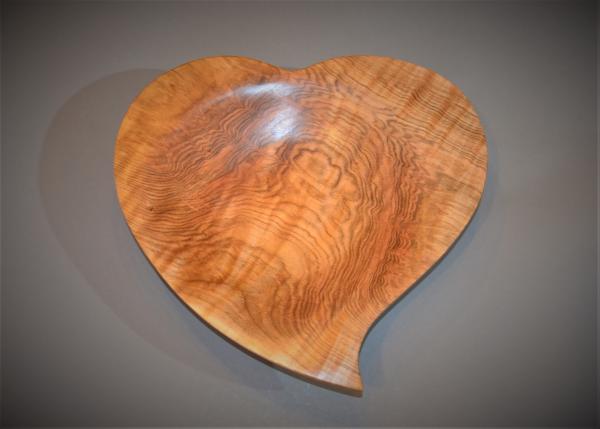 Marbled Tiger Maple Curved Heart Bowl - 12" B1977 picture