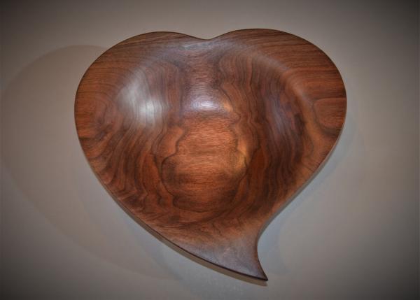 Walnut Curved Heart Bowl - 14" B1978