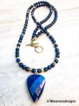 Lapis Lazuli Arrow Pendant Necklace and Beads