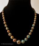 Turquoise Calsilica Graduated Gemstone Beaded Necklace
