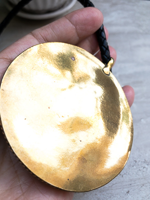 Tibetan pendant with black leather cord picture