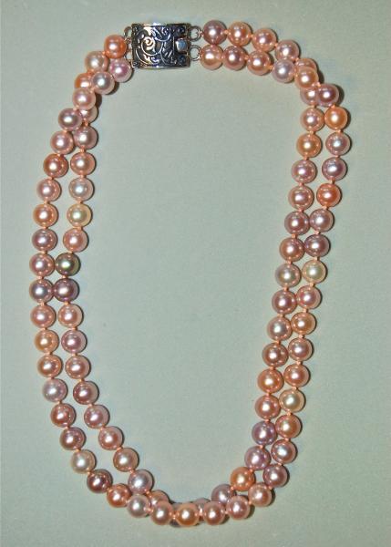 2 STRANDS OF CULTURED PINK PEARLS picture