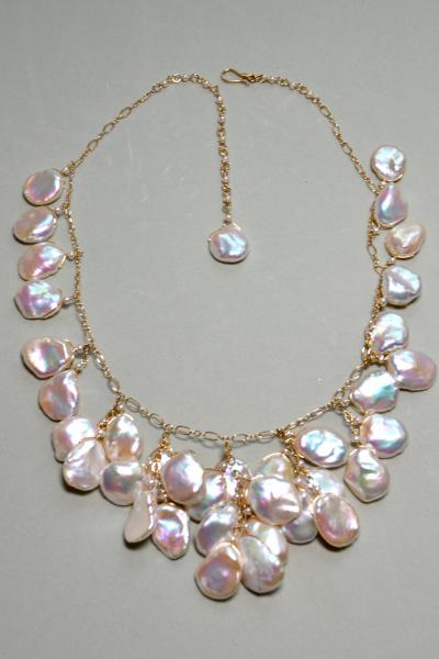 CULTURED WHITE KESHI PEARL NECKLACE picture