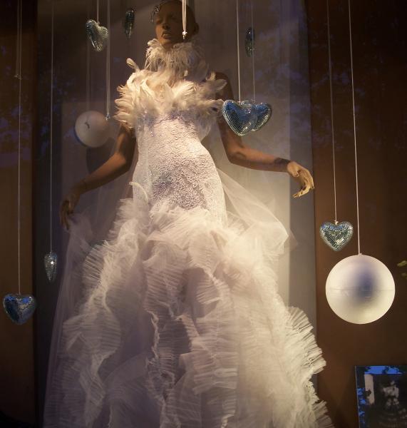 Bride in window picture