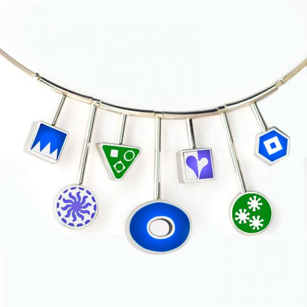 3411a 7 Charm Spoke Necklace picture