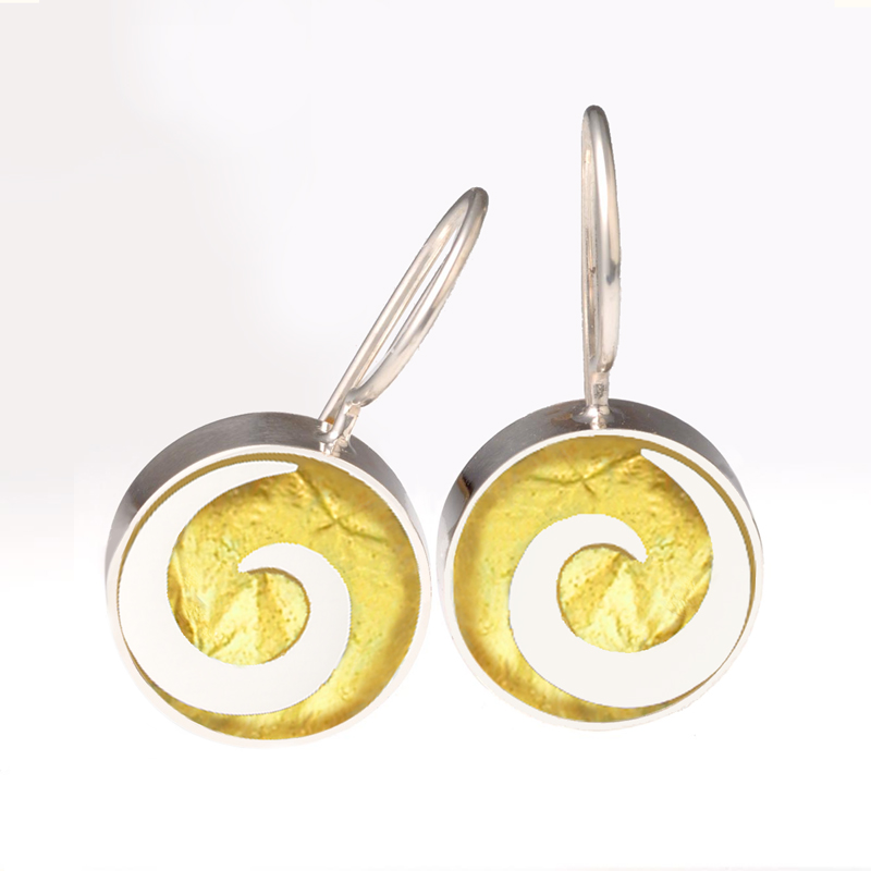 3371b 23k Gold Leaf Wave Earrings picture