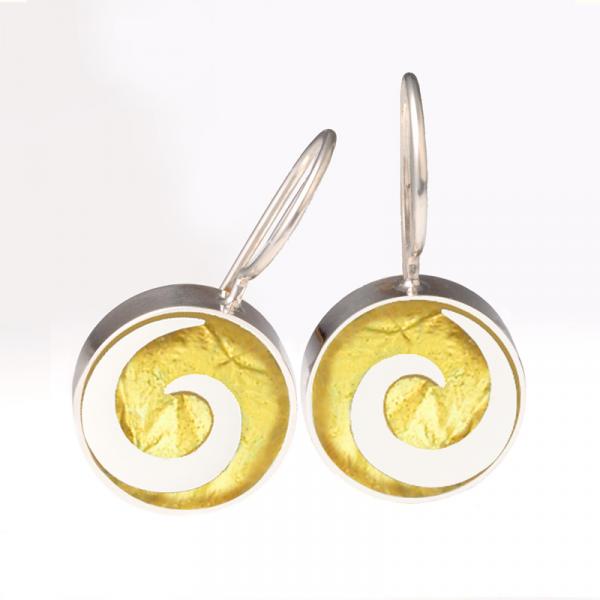 3371b 23k Gold Leaf Wave Earrings picture
