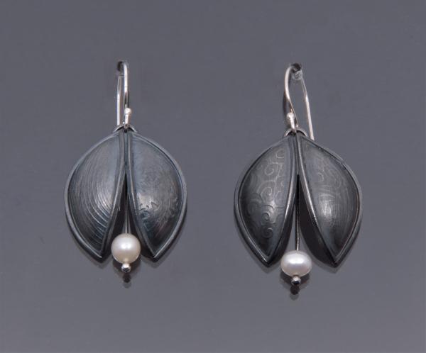 Oxidized Bleeding Heart Earrings