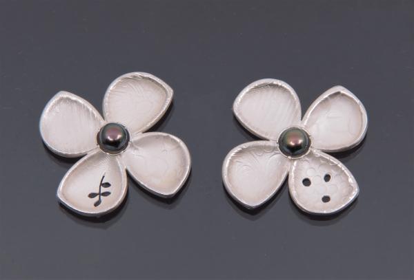 Four Petal Flower Stud Earrings