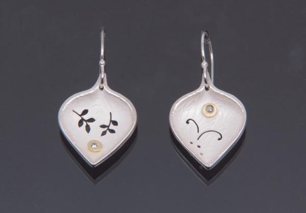 Small Leaf Earrings with or without Diamonds picture